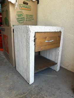 Unique Concrete End Table Or Night Stand