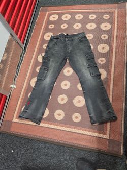 KSUBI X Juice WRLD 999 Bronco Cargo Limited Edition Washed Black Denim Cargo