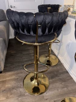 ✨Black and Gold Velvet Barstools✨