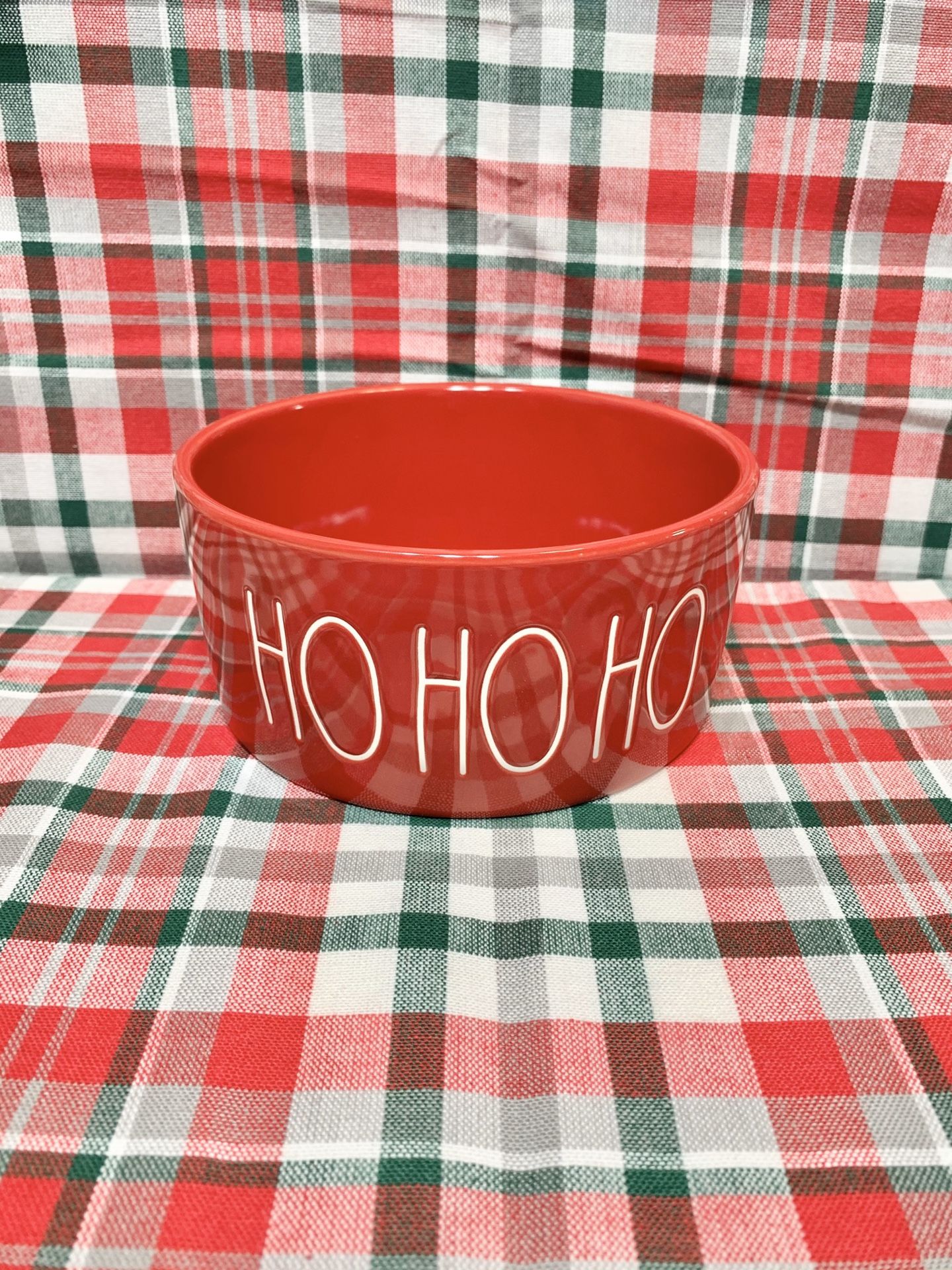 New Rae Dunn “HO HO HO” Red Medium Pet Bowl