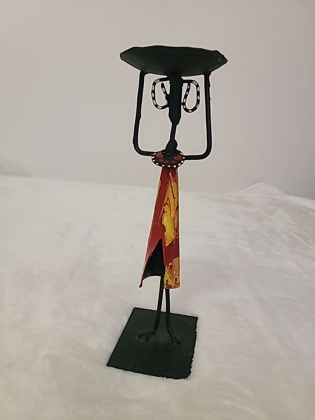 Mrembo Votive Candle Holder Kenya metal sculpture 7½"tall