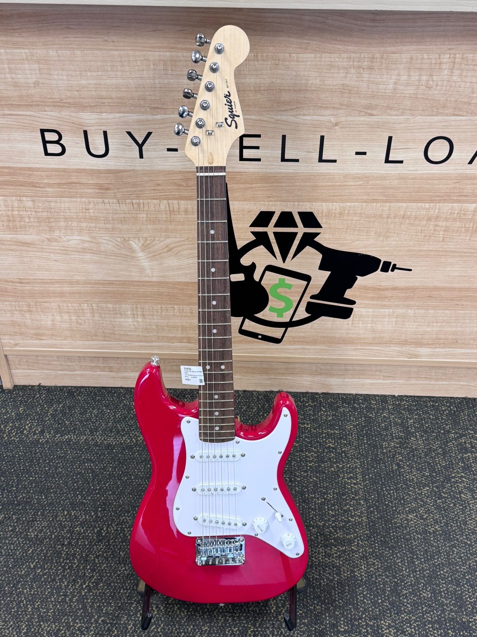 Fender Mini Red Squier Affinity Mini Stratocaster V2 Electric Guitar Dakota Red