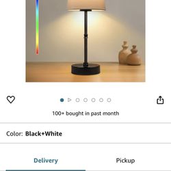Wowag Cordless LED Table Lamp,3 Colors & RGB Stepless Dimming Rechargeable Battery Desk lamp,Portable Touch Control Ambient Light for Restaurant/Bedro