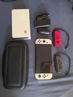 Nintendo Switch OLED bundle with two extra joy con, 512 gb SD card & carrying case
