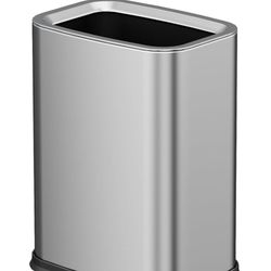 2.6 Gal Stainless Steel Bathroom Trash Can, Metal Waste Baskets with Removable Inner Bucket,Small Office Garbage Can