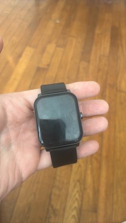 Black Smartwatch with Silicone Band