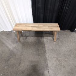 Light Wood Plank Top Bench