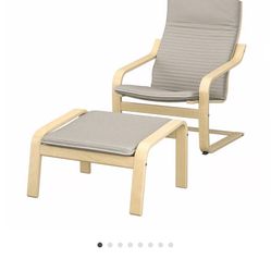 ikea poäng armchair and footstool