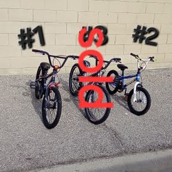 BICYCLE BMX STYLE BICYCLES, DIFFERENT PRICES ARE LISTED WITH THE DESCRIPTIONS 