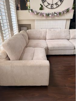 Cream couch sofa sectional
