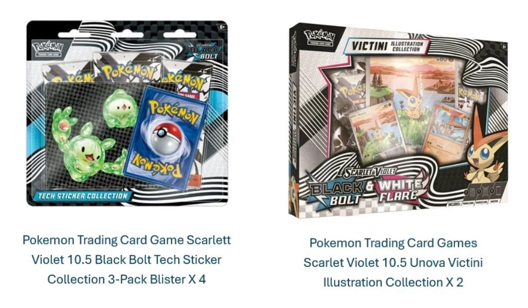 Pokemon Black Bolt And White Flare Preorder Tech Sticker And Victini Collection