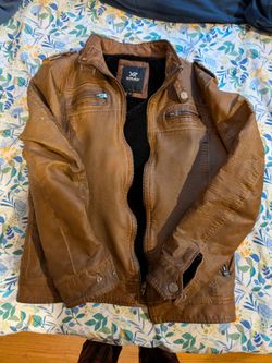 Mens PU leather winter jacket Free