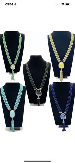 1 Piece Of Fashion Gem & Crystal Tassel Handmade Necklace Turkish jewelry from Istanbul MSRP $249.00