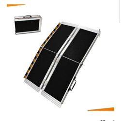Portable Ramp 4FT, 48" L x 29" W Non-Skid Aluminum Foldable Ramps for Steps, 800 Capacity, 
