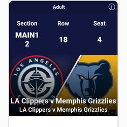 Clippers Game Ticket For Tomorrow!  Clippers Vs Grizzlies