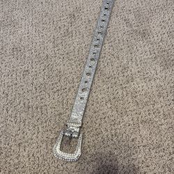 Sliver rhinestone glitter belt