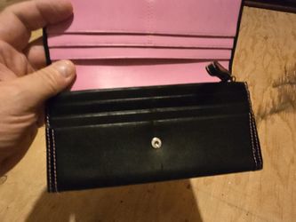 COACH Black Leather BIFOLD Wallet Clutch
