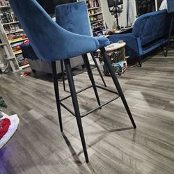 Blue Velvet Stools 