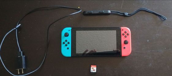 Nintendo switch console with game