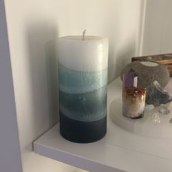 Blue Ombré Wax Candle 