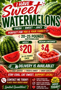 Seeded fresh watermelon for sale ! Dm on here if interested 🍉💯❤️