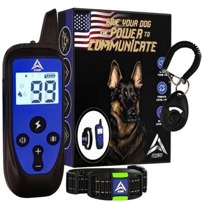 AZARI Dog Training Collar 4 Large medium Small Dogs with Remote & Clicker Shock Vibration Beep