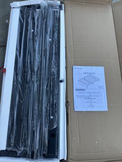 Sturdy Heavy-Duty Non-Slip Platform Bed Frame, Steel Slat Support, Noise Free, Twin Size, Black