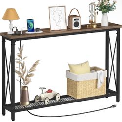 Yoobure Console Tables for Entryway, 47.3", Sofa Entryway Tables Narrow Long, Entry Table with USB Ports,