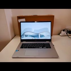 Asus Chromebook 17.3 inches like New.
Great big screen to watch movies and sport evens.
Battery lasts hours.
No more viruses and spyware. 
Turn on and
