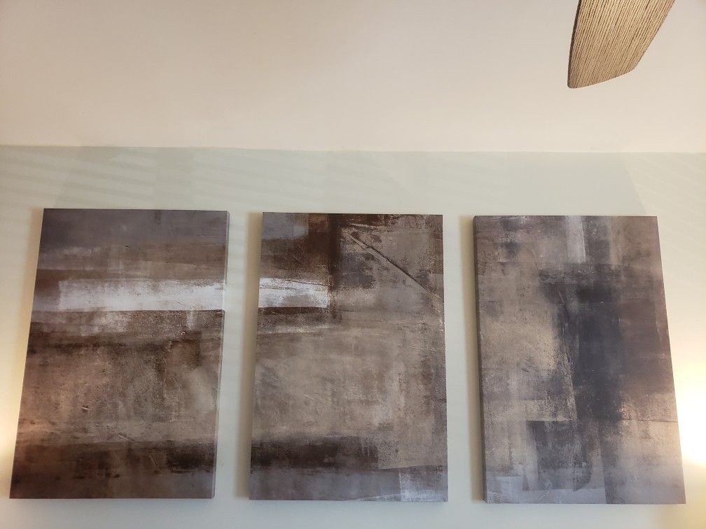 Gray and brown wall canvas