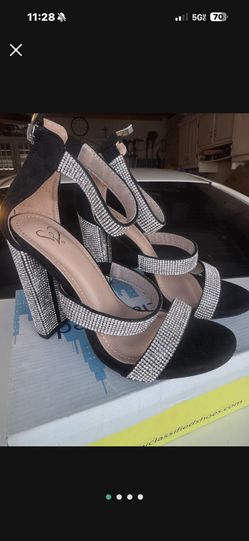 Black Rhinestone Heels