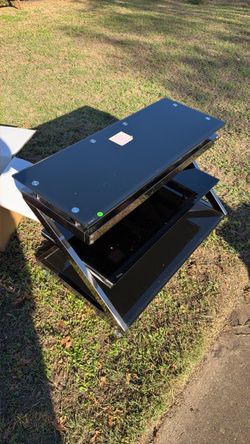 Black Glass 3-Tier TV Stand