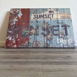 Wooden “Sunset” Painting 