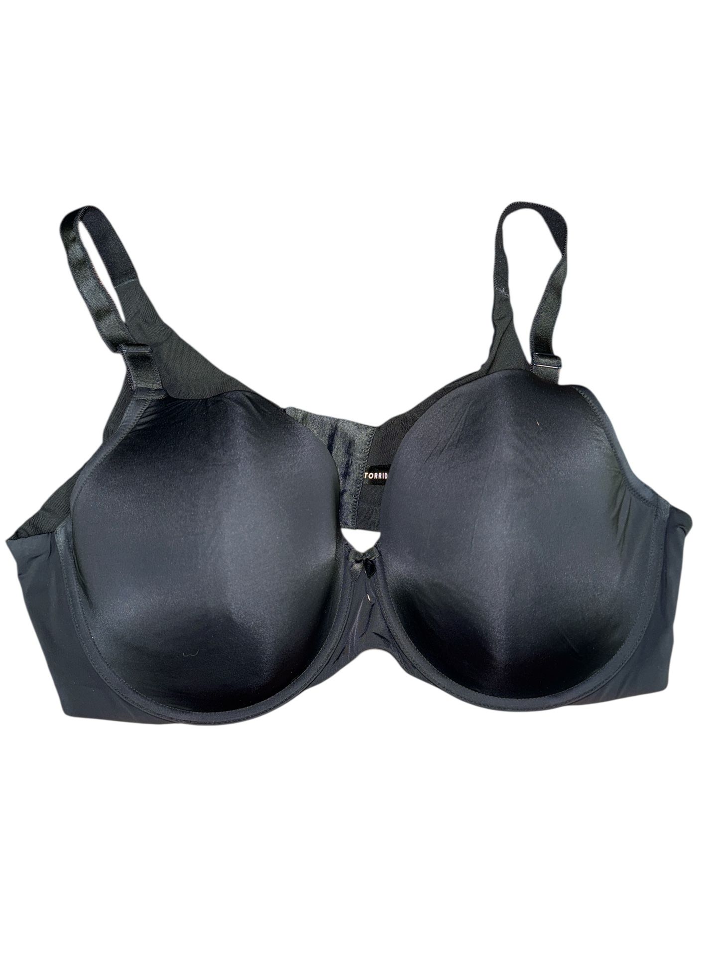 Torrid Curve 44D Back-Smoothing Push-Up Plunge Bra Black Nylon/Spandex