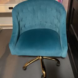 Velvet Bluish Green Chair 