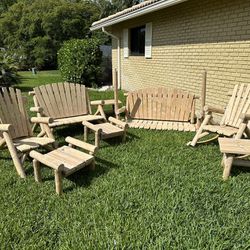 Beautiful Natural Outdoor Log Furniture Set