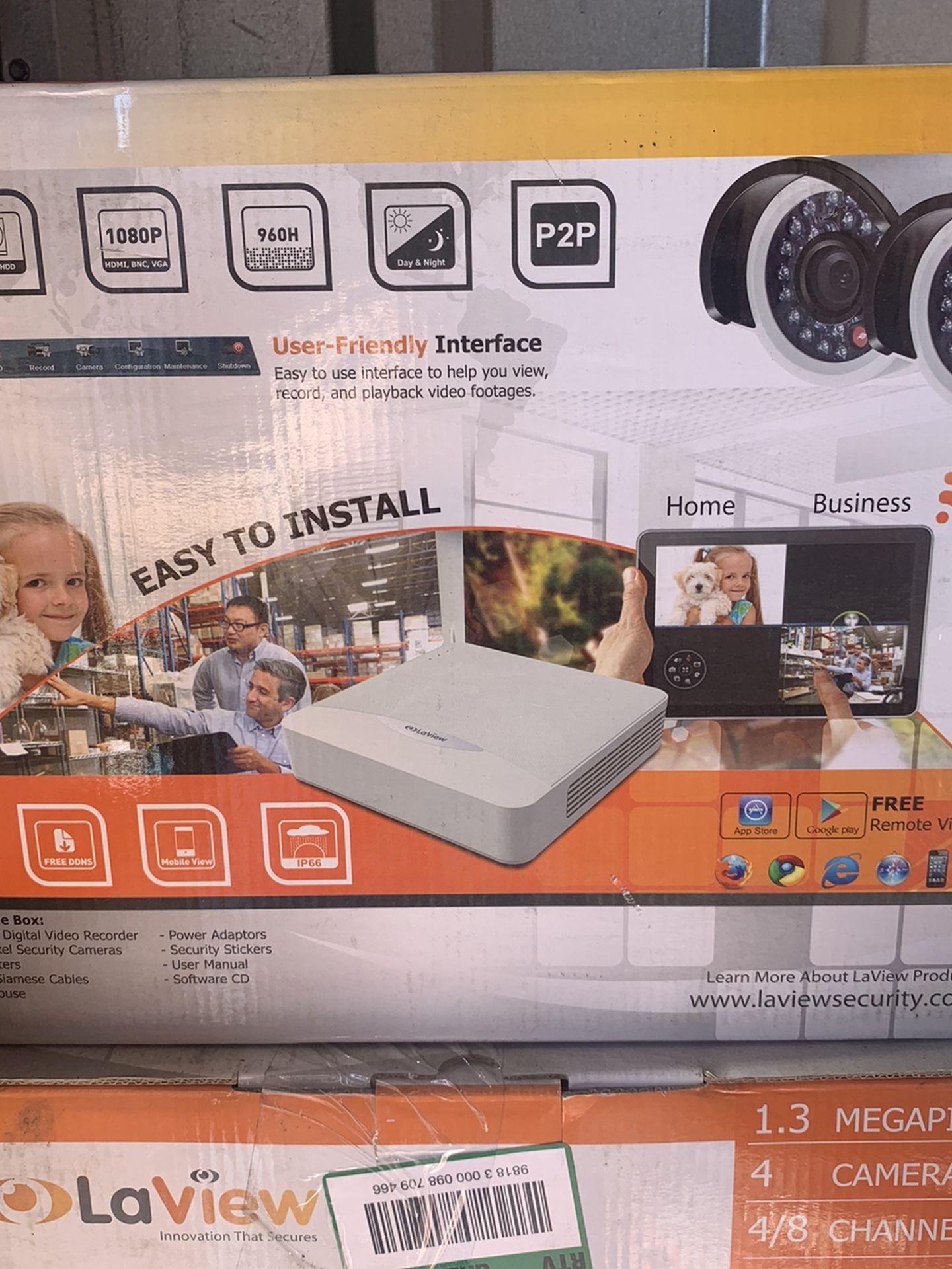 LaView 4 Camera 960H Security System, 4 Channel 960H Compact DVR w/1TB HDD and 4 1000TVL White Bullet Camera Surveillance Kit