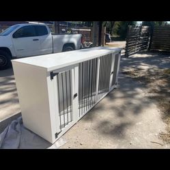 Beautiful Custom Dog Kennel – 7ft Wide | Solid Wood Furniture-Style Crate 