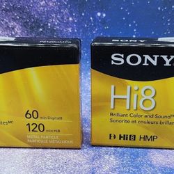 2x Sony Hi8 HMP Digital8 Tape 60/120min Cassette Camcorder Video Brand New 