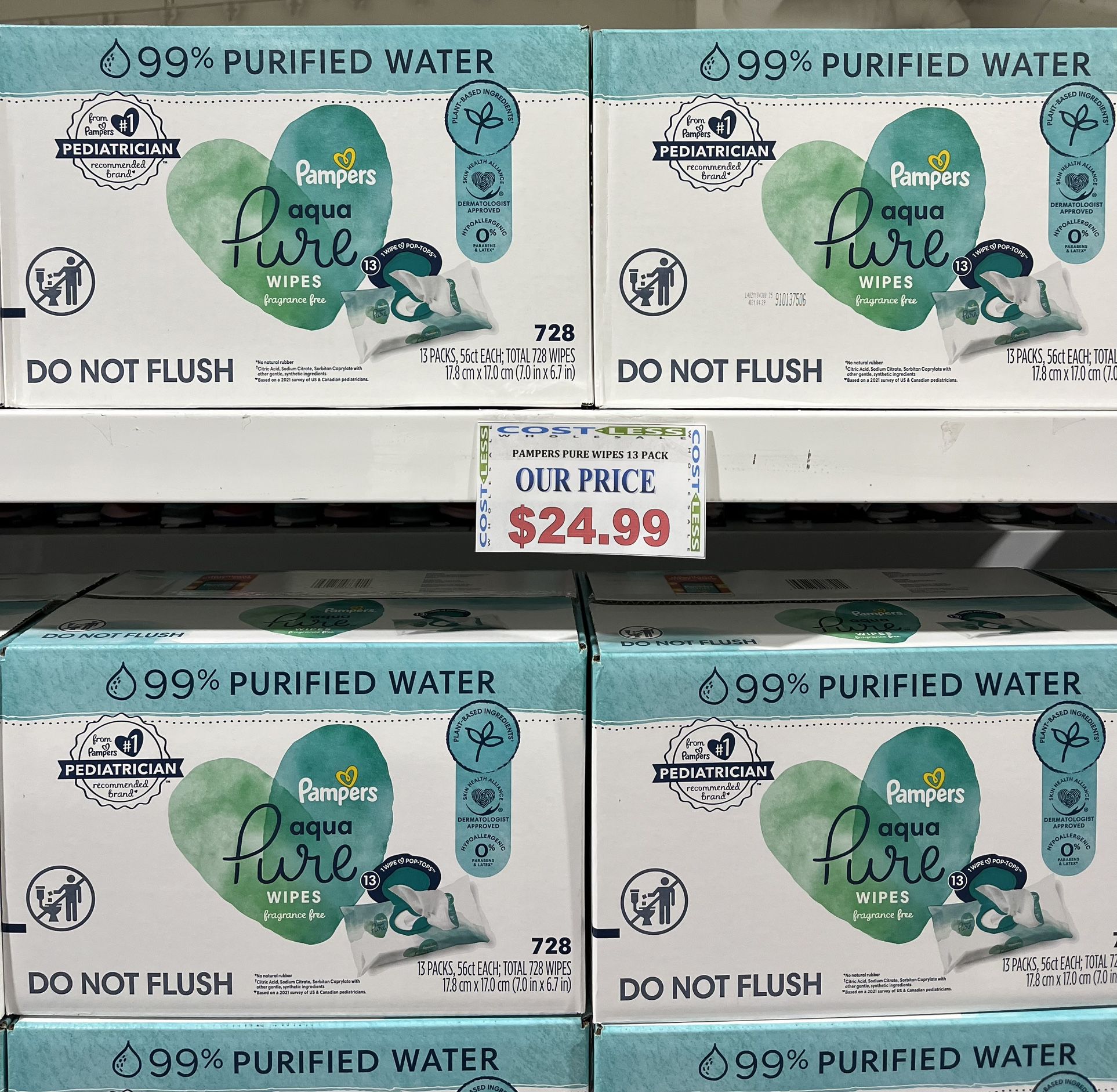 Pampers Aqua Pure Sensitive Baby Wipes $24.99