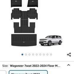 3W Floor Mats&Cargo Liner Fit for Jeep Grand Wagoneer 2022-2024 7 seat
