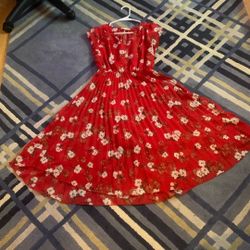 red flowery sundress