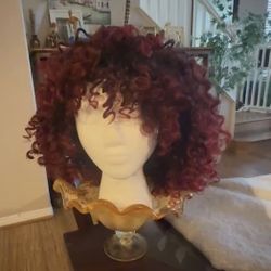 Brand New Burgundy Tight Curly Wig