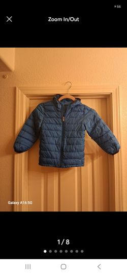 GAP Blue Puffer Hooded Fleece Jacket Sz 5