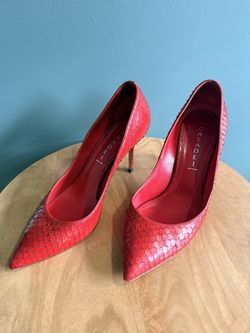 Casadei Red Python Heels Size 10