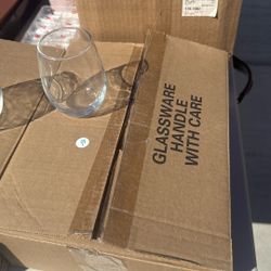 case of 12 wine glasses