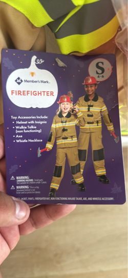 Member's Mark Kids Firefighter Costume Size S (4-6)