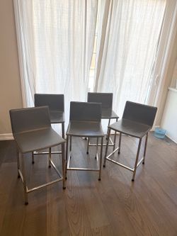 CB2 Counter High Gray Barstools (5)