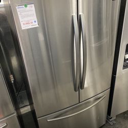 Stainless Steel 28 cu. ft. 3-Door French Door Fridge w/ Water Pitcher