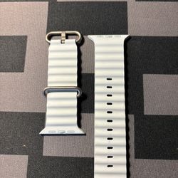 Apple Watch Band - Ocean Band (49mm) - Ice Blue with Natural Titanium Finish - Regular